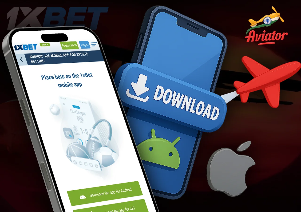 Screenshot of 1xBet app download page